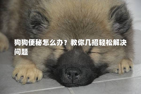 狗狗便秘怎么辦？教你幾招輕松解決問題