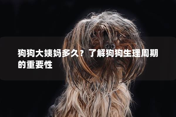 狗狗大姨媽多久？了解狗狗生理周期的重要性