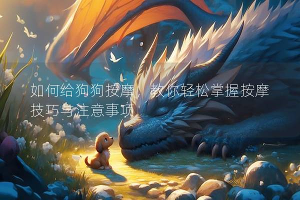 如何給狗狗按摩,教你輕松掌握按摩技巧與注意事項 如何給狗狗按摩,教你輕松掌握按摩技巧與注意事項