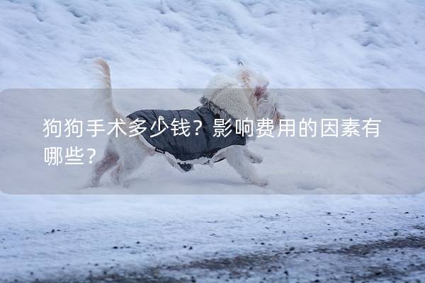 狗狗手術(shù)多少錢(qián)？影響費(fèi)用的因素有哪些？