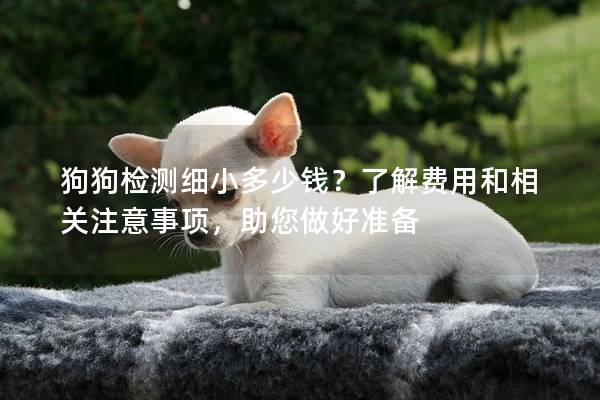 狗狗檢測細小多少錢？了解費用和相關(guān)注意事項，助您做好準備