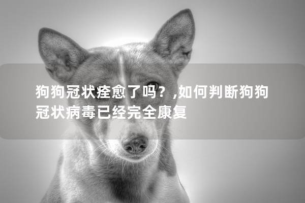 狗狗冠狀痊愈了嗎？,如何判斷狗狗冠狀病毒已經完全康復