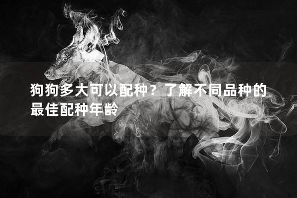 狗狗多大可以配種？了解不同品種的最佳配種年齡